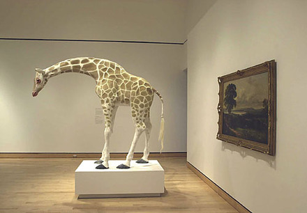 Modèle de la « Girafe nubienne » avec paysage. D'après Jacques-Laurent Agasse, 1827