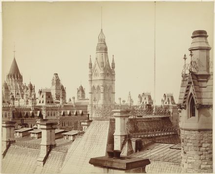 Les Anciens Édifices du Parlement, Ottawa, vue sur les toits